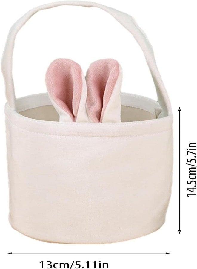 Ankelesz Easter Bunny Bag,Easter Basket Bunny Canvas Bag Eggs Gift Baskets for Kids Hunt Bag Easter Decorations - Image 3